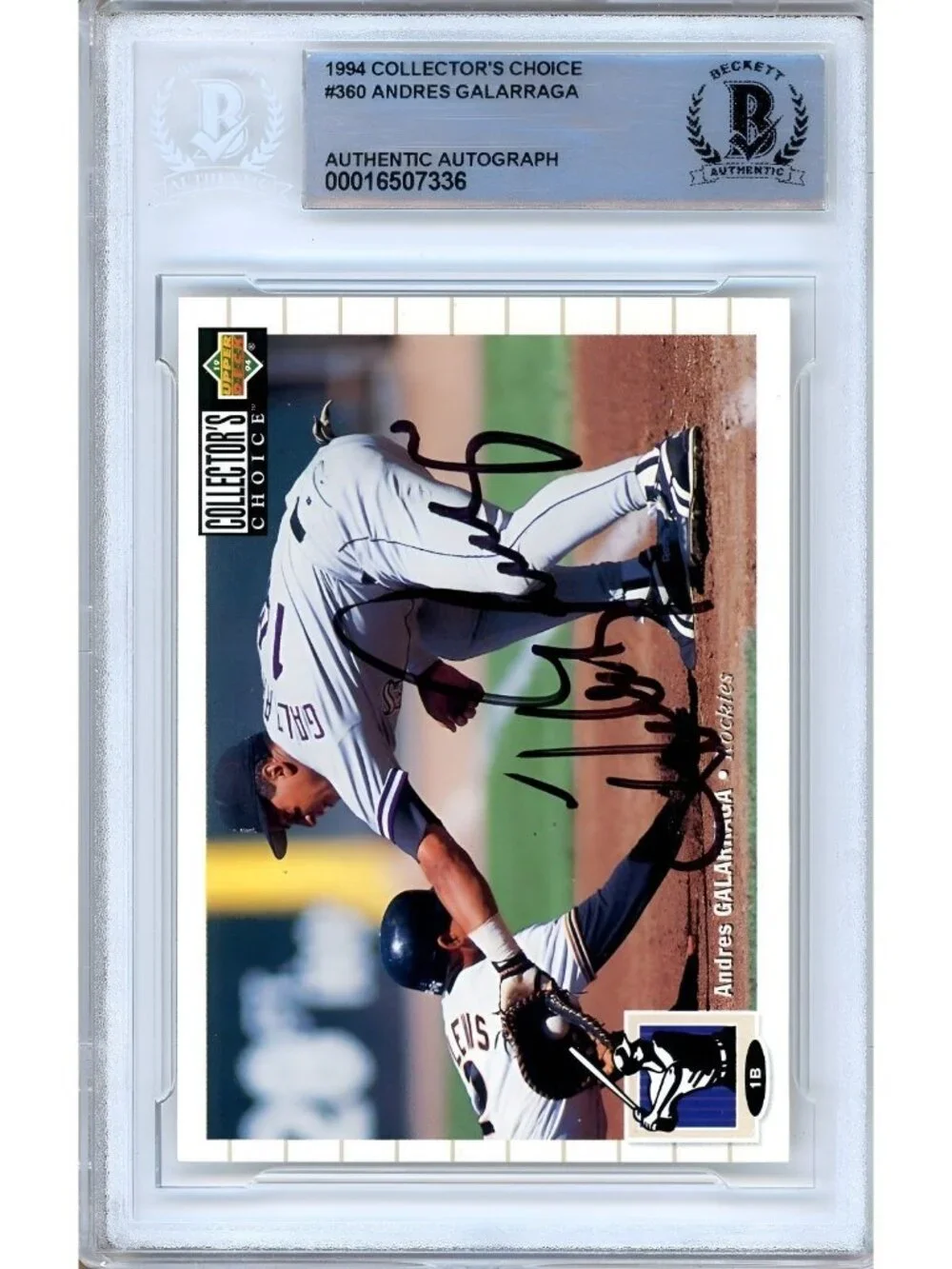 Andres Galarraga Signed 1994 Upper Deck Collector's Choice #360 Baseball Card
